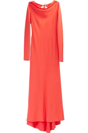 Moschino Kjole, Dame, Rød, M, Lang Crepe Kjole i Rød