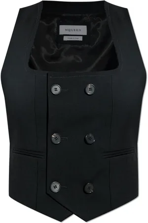Alexander McQueen Jakke, Dame, Sort, S, Uld, Uldvest