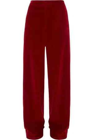 J.W.Anderson Bukser, Dame, Rød, 2XS, Satin, Røde fløjl bukser med satin striber