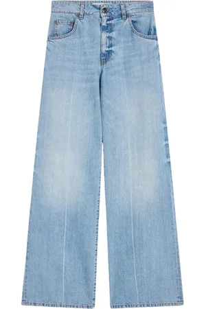 SEMICOUTURE Jeans, Dame, Blå, W30, Bomuld, Bred Ben Jeans