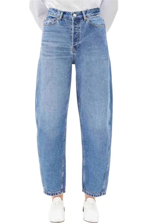 Armedangels Jeans, Dame, Blå, W30 L32, Højtaljet Barrel-Cut Ankel-Længde Jeans