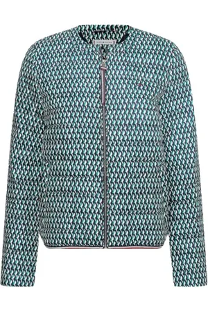 Tommy Hilfiger Jakke, Dame, Grøn, M, Uld, Trykt vandafvisende jakke