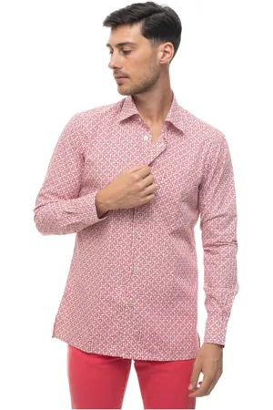 Kiton Skjorte, Herre, Rød, M, Casual Skjorte med tern