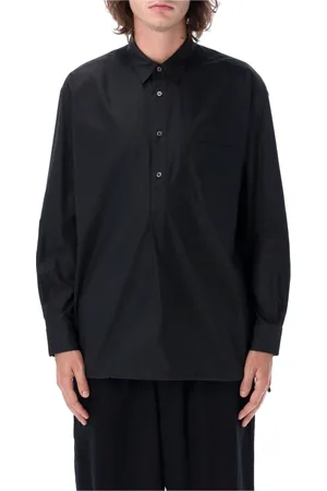 Comme des Garçons Skjorte, Herre, Sort, M, Bomuld, Sort Skjorte med Snøre i Kanten
