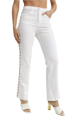 Simkhai Jeans, Dame, Hvid, W27, Bomuld, Hvide Amelia Jeans Høj Talje