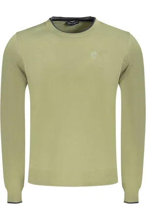 North Sails Strik, Herre, Grøn, 3XL, Uld, Kontrastfuld Crew Neck Sweater