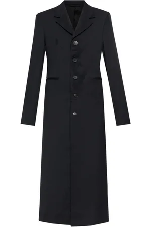 Balenciaga Frakke, Dame, Sort, 2XS, Uld, Lang frakke med vintageeffekt