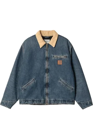 Carhartt Jakke, Herre, Blå, S, Denim, Denim lynlåsjakke med fløjl krave