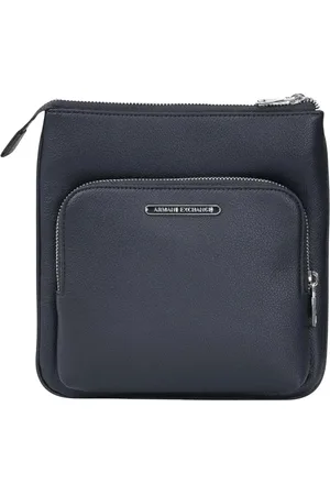 Armani Exchange Taske, Herre, Blå, ONE SIZE, Uld, Blå Crossbody Taske med Lynlåslomme
