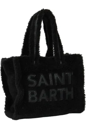 MC2 SAINT BARTH Taske, Dame, Sort, ONE SIZE, Læder, Sort Teddy Maxi Logo Mini Taske