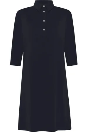 RRD Kjole, Dame, Blå, S, Polyester, Elegant Oxford Kjole med Trekvart Ærmer