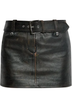 Alexander McQueen Nederdel, Dame, Brun, 2XS, Læder, Læderskørt