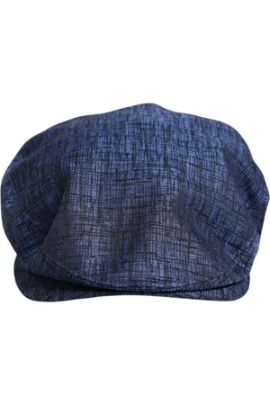 Dolce & Gabbana Tilbehør, Herre, Blå, 58 CM, Bomuld, Blå Bomuld Newsboy Hat med Viskoseforing