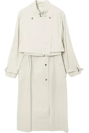 Isabel Marant Frakke, Dame, , XS, Bomuld, Cremet Lang Trenchcoat Garali