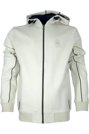 Aeronautica Militare Jakke, Herre, Hvid, XL, Bomuld, Tricolori Pile Hoodie Hvid Bomuld