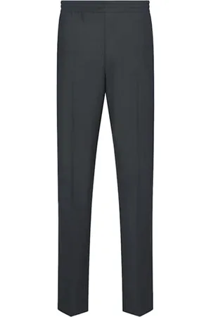 Dior Bukser, unisex, Grå, L, Uld, Stilfulde bukser til mænd