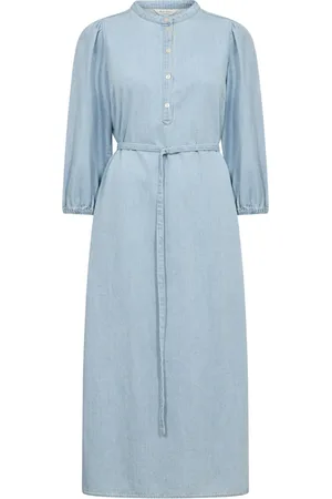 Part Two Kjole, Dame, Blå, XL, Denim, Hvidlig Blå Denim Kjole