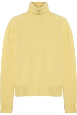 Roberto Collina Strik, Dame, Gul, XS, Uld, Stilfuld Turtleneck Sweater