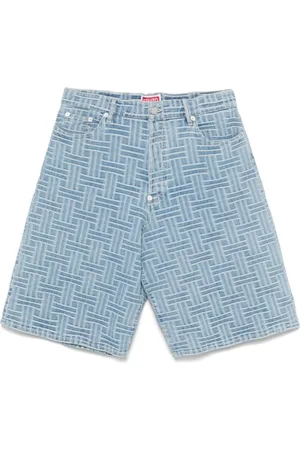 Kenzo Shorts, Herre, Blå, W32, Bomuld, Weave Straight Shorts