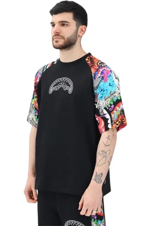 Sprayground Top, Herre, Sort, M, Bomuld, Hajmundsgrafik T-shirt