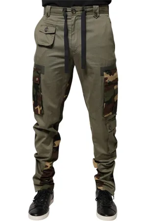 Dolce & Gabbana Bukser, Herre, Flerfarvet, M, Bomuld, Patchwork Camo Cargo Bukser