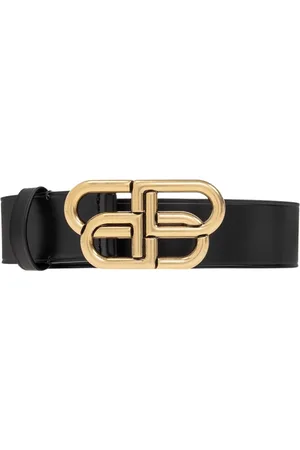 Balenciaga Tilbehør, Herre, Sort, 75 CM, Uld, Leather belt with logo