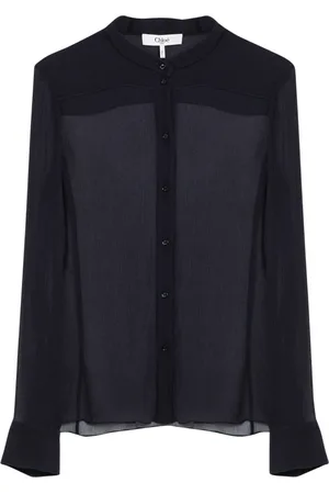 Chloé Bluser & Skjorter, Dame, Blå, S, Uld, Stilfuld Bluse til Kvinder