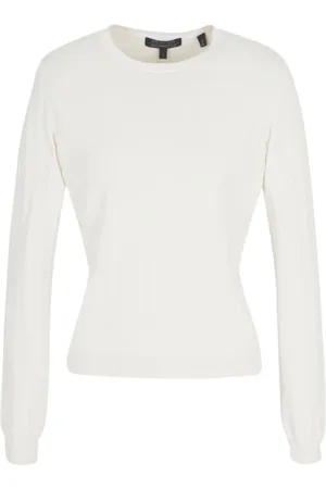 Armani Exchange Strik, Dame, Hvid, L, Uld, Creme Sweatshirt Stilfuld Casual Outing