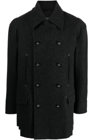 Vivienne Westwood Frakke, Herre, Sort, L, Stribet Peacoat til Mænd i Sort