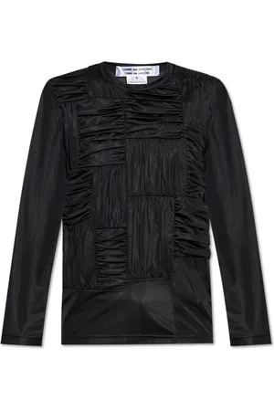 Comme des Garçons Bluser & Skjorter, Dame, Sort, S, Polyester, Top med drapering