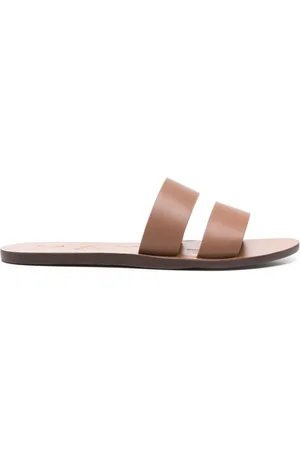 MANEBI Sko, Dame, Brun, 37 EU, Læder, Mandel Tå Cut-Out Sandaler