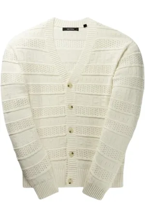 Daily paper Strik, Herre, Hvid, L, Uld, Blød Strik Cardigan