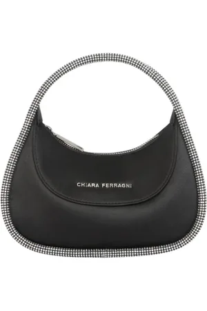 Chiara Ferragni Taske, Dame, Sort, ONE SIZE, Polyester, Sort Polyester Damer Håndtaske med Rhinsten Kant