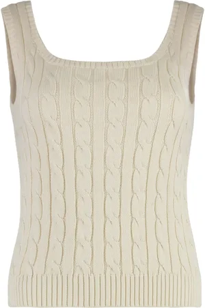 Ralph Lauren Top, Dame, Hvid, M, Bomuld, Strikket tanktop