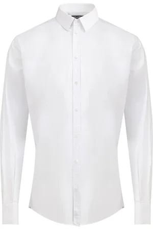 Dolce & Gabbana Skjorte, Herre, Hvid, 4XL, Bomuld, Hvid Bomuldsskjorte