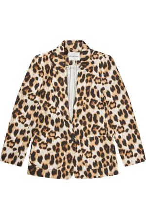 Munthe Jakke, Dame, Brun, XL, Uld, Leopard Print Blazer med Elegant Design