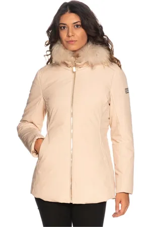 YES ZEE BY ESSENZA Jakke, Dame, , XL, Uld, Strækbar teknisk jakke med pels hætte