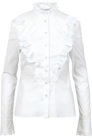 Serafini Bluser & Skjorter, Dame, Hvid, XS, Stretch Taffeta Skjorte