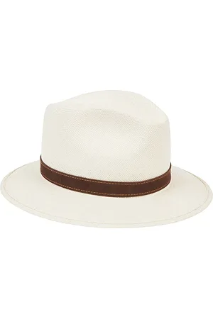 Borsalino Tilbehør, Herre, , 59 CM, Straw Hat med Mørkebrunt Bælte