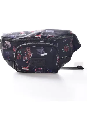 Von Dutch Taske, Herre, Sort, ONE SIZE, Uld, Sort Printé Bumbag med Justerbar Skulderrem