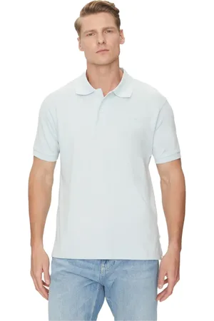 Guess Top, Herre, Blå, L, Bomuld, Blå Polo Shirt - Kortærmet