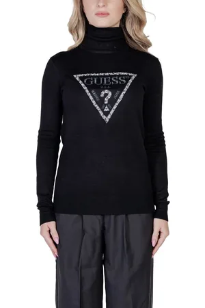 Guess Strik, Dame, Sort, XS, Uld, Sort Viskose Sweater Kvinders Strik