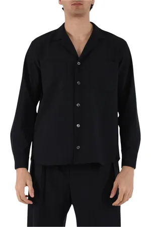 Mauro Grifoni Skjorte, Herre, Blå, M, Uld, Fresco Lana Overshirt med knapper