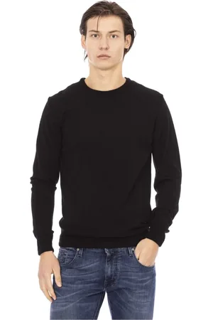 BALDININI Strik, Herre, Sort, S, Trendy Rund Hals Monogram Top