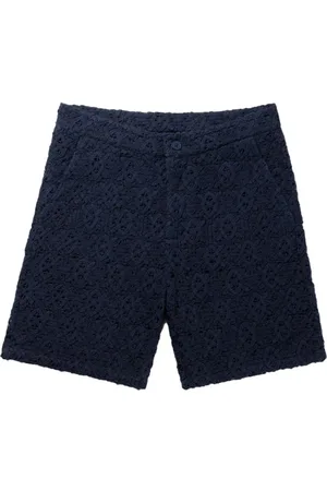 Daily paper Shorts, Herre, Blå, XL, Marineblå Blonde Shorts med 3D Patches