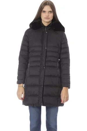 BALDININI Frakke, Dame, Sort, 3XL, Lang Pufferjakke med Monogram