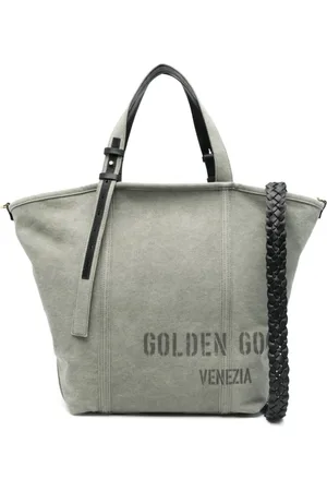 Golden Goose Taske, Herre, Grøn, ONE SIZE, Elegant Sage Logo Print Taske