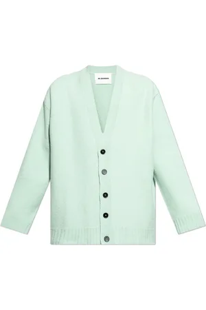 Jil Sander Strik, Herre, Grøn, XL, Uld, Uld Cardigan