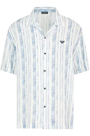 Emporio Armani Skjorte, Herre, Flerfarvet, XL, Hvid Abstrakt Skjorte Kollektion