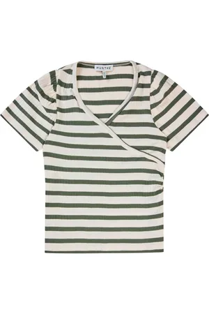 Munthe Top, Dame, Sort, 2XL, Bomuld, Stribet Army Tee